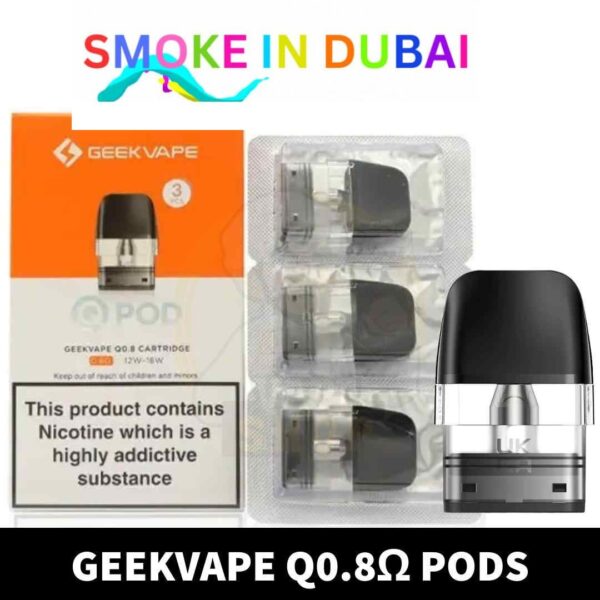 GEEKVAPE Q Pods 2ml Replacement Pods 0.6ohm, 0.8ohm, 1.2ohm Refillable Pods in Dubai, UAE – 3PCS Per Pack