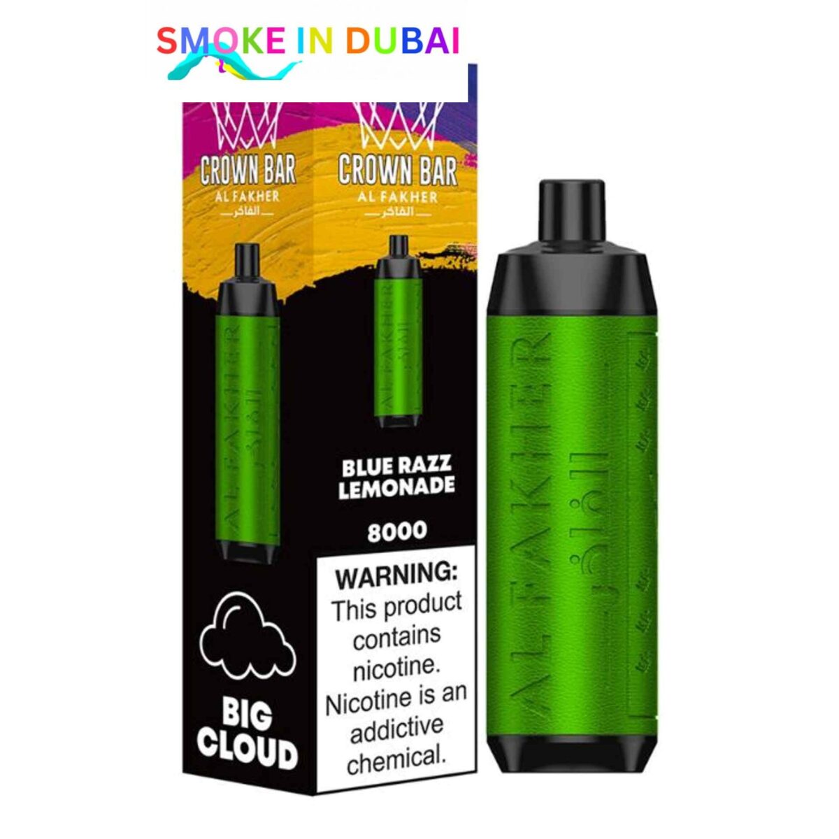Crown bar al fakher 8000 puffs 0.5MG Nicotine