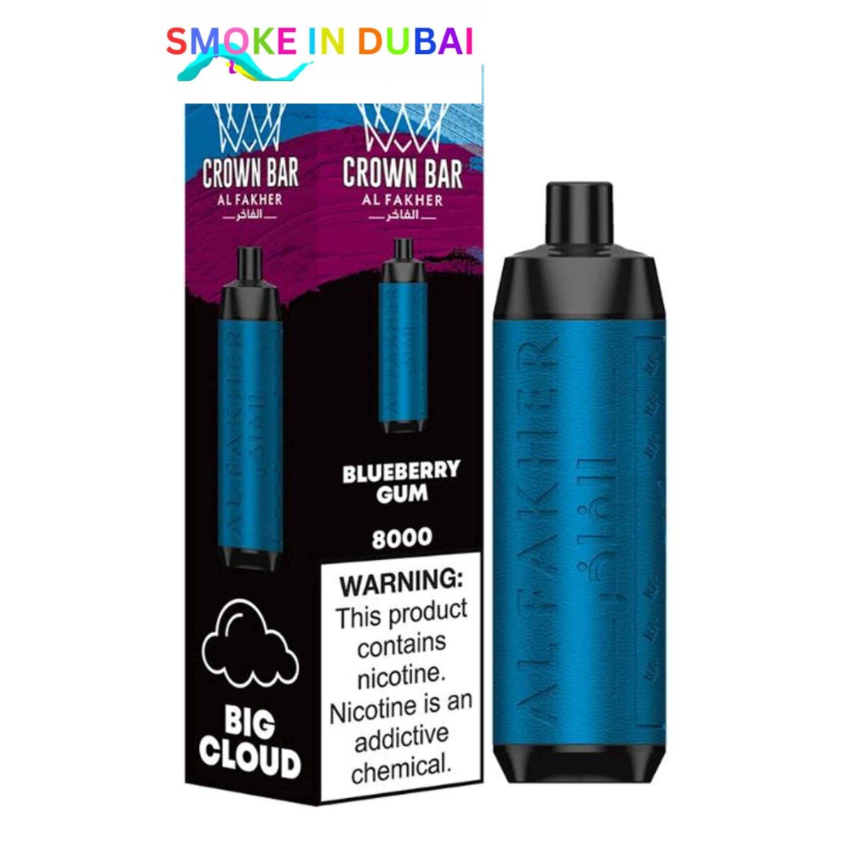 Crown bar al fakher 8000 puffs 0.5MG Nicotine