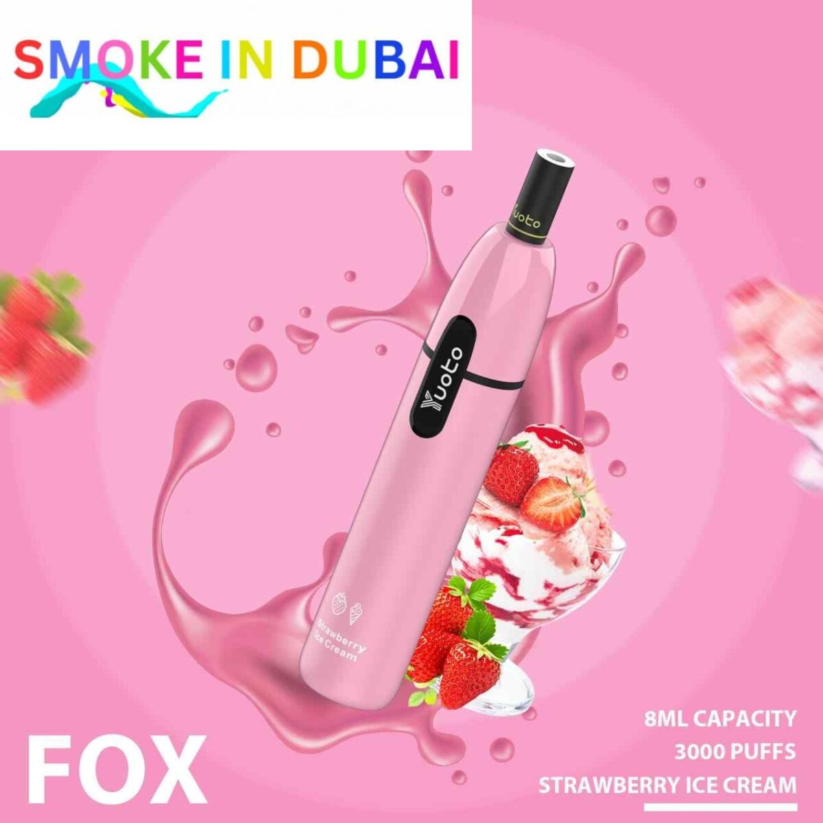 YUOTO Fox Disposable 5% 3000 Puffs Rechargeable Vape in Dubai, UAE