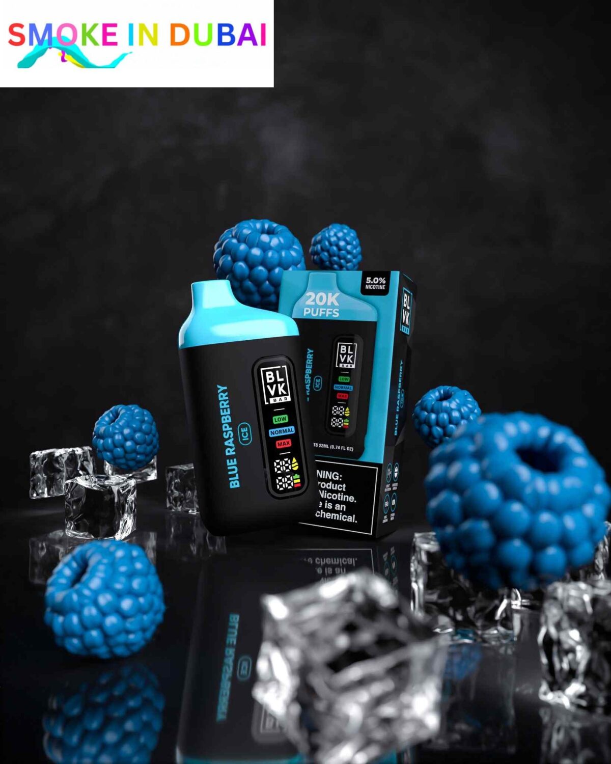 smokeindubai BLVK BAR 20000 Puffs Price in Dubai BLUE RASPBERRY