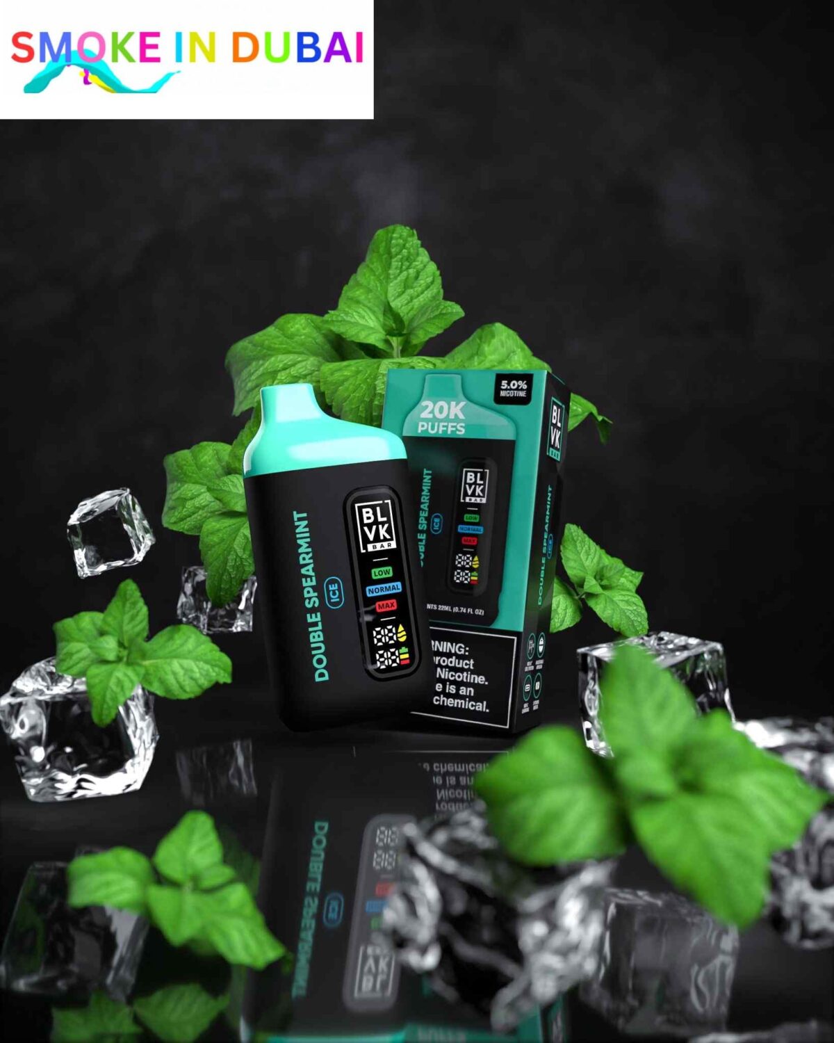 smokeindubai BLVK BAR 20000 Puffs Price in Dubai DOUBLE SPEARMINT