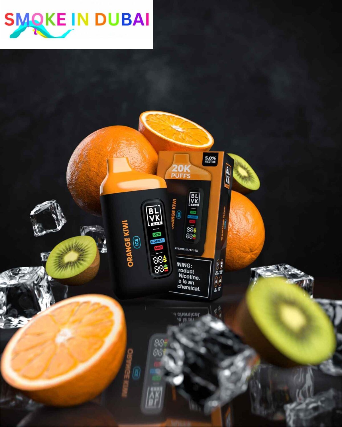 smokeindubai BLVK BAR 20000 Puffs Price in Dubai ORANGE KIWI
