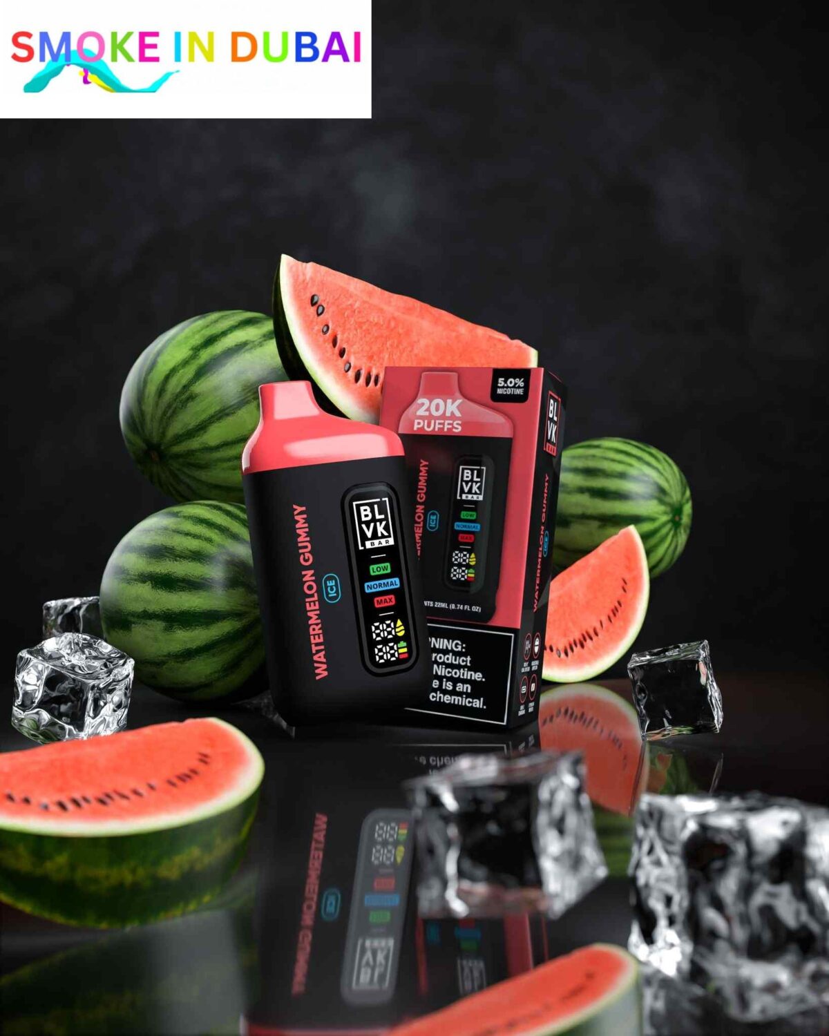 smokeindubai BLVK BAR 20000 Puffs Price in Dubai WATERMELON GUMMY