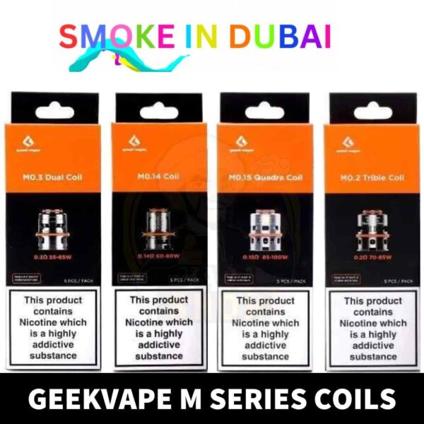 GEEKVAPE M Series Coils in Dubai, UAE ● 0.2ohm Trible Coil ● 0.3ohm Dual Coil ● 0.14ohm Single Coil ● 1.5ohm Quadra Coils