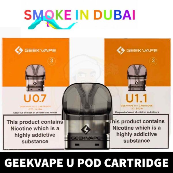 GEEKVAPE U Pods 0.7ohm, 1.1ohm Pod Cartridge 2ml Replacement Pod in Dubai, UAE – 3 PCS Per Pack