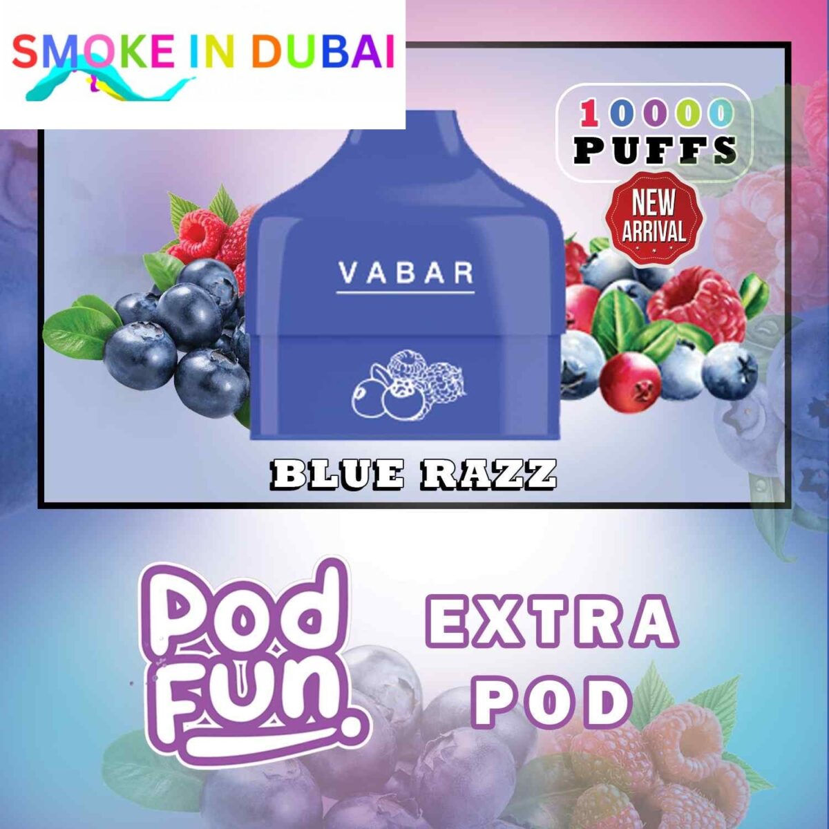 smokeindubai Buy VABAR Pod Fun Extra Pod 10000 Puffs Disposable Vape in Dubai. VABAR Pod Fun 1000 Puffs Disposable Pod Device