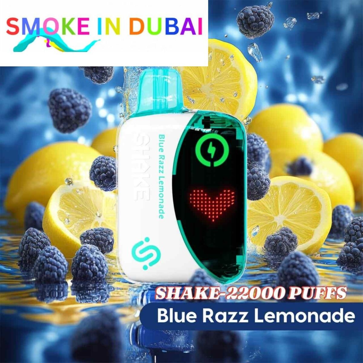 smokeindubai CHILLAX Shake 22000 Puffs Price in Dubai BLUE RAZZ LEMONADE 2