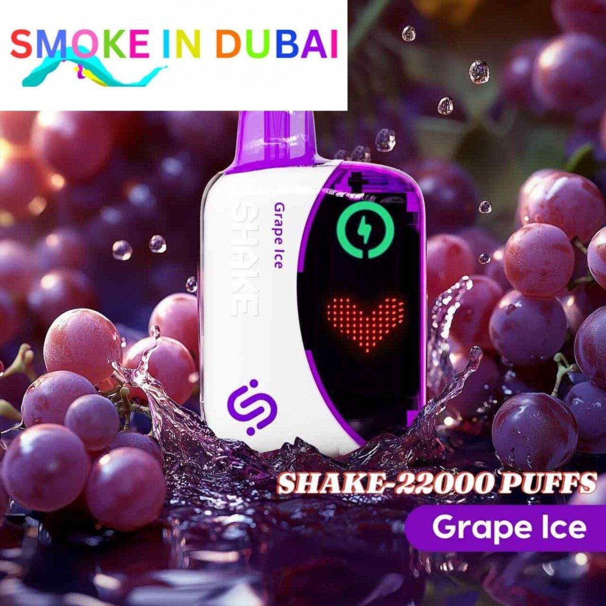 smokeindubai CHILLAX Shake 22000 Puffs Price in Dubai GRAPE ICE 2
