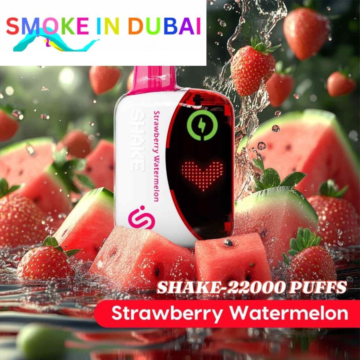 smokeindubai CHILLAX Shake 22000 Puffs Price in Dubai STRAWBERRY WATERMELON 2