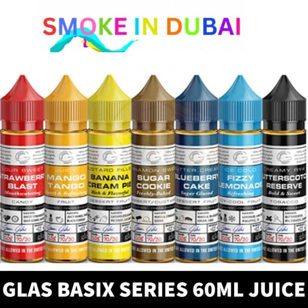 GLAS VAPOR E-Liquid Basix Series Vape Juice ● 60ml Juice 3mg & 6mg E-Liquid in Dubai, UAE