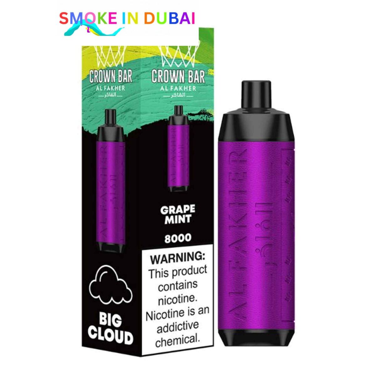 Crown bar al fakher 8000 puffs 0.5MG Nicotine