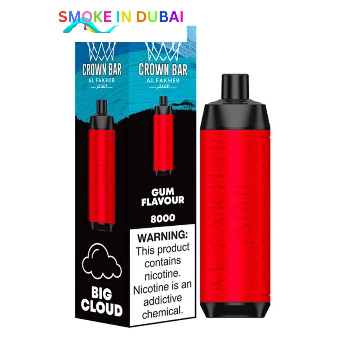 Crown bar al fakher 8000 puffs 0.5MG Nicotine