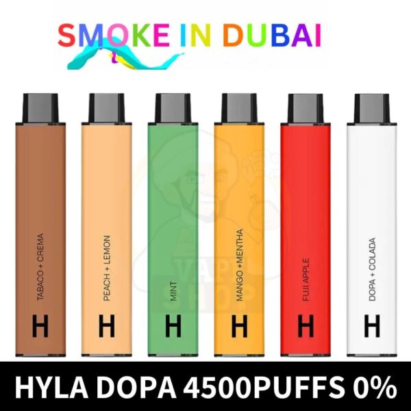 Hyla Dopa Disposable 4500 Puffs Nicotine Free Rechargeable Vape In Dubai