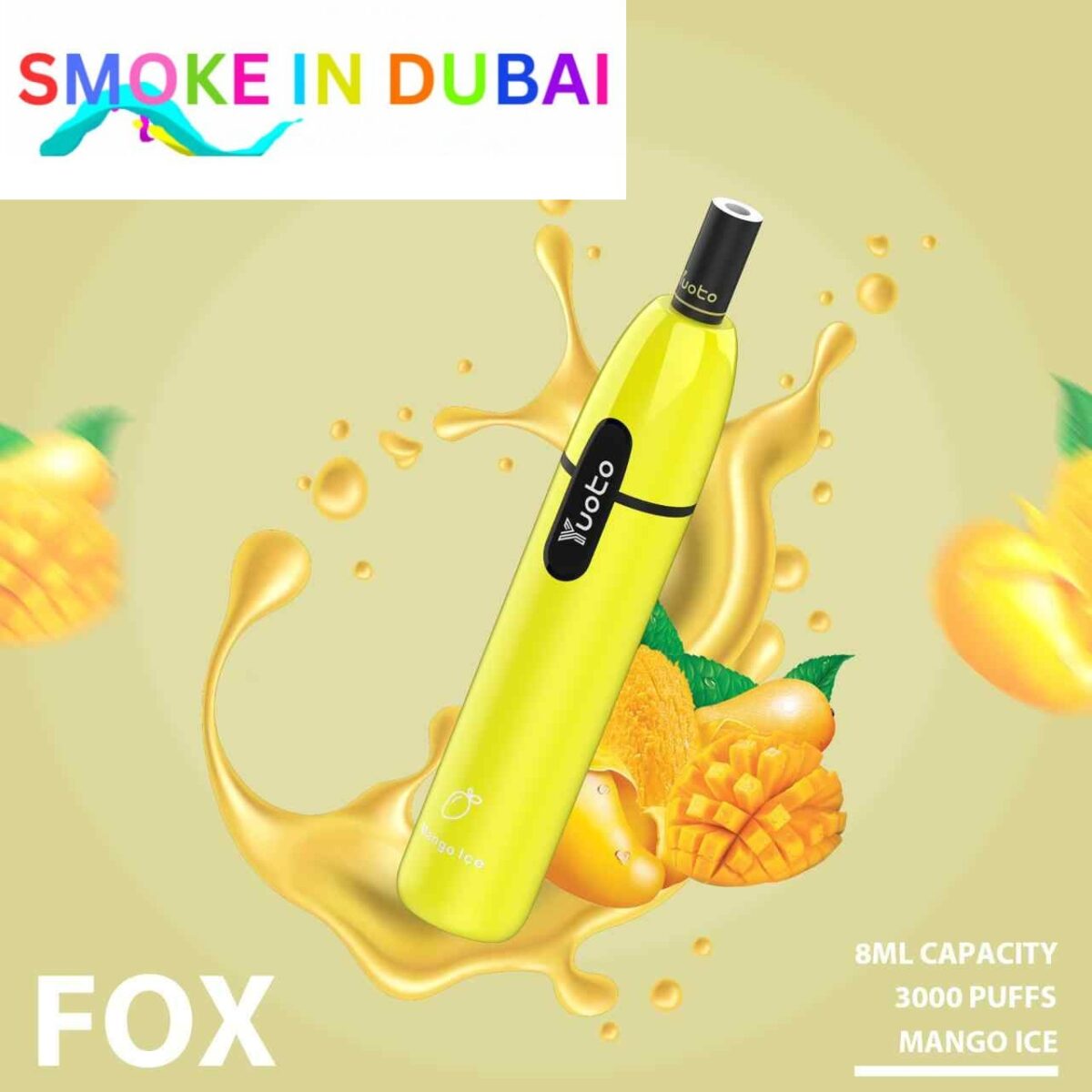 YUOTO Fox Disposable 5% 3000 Puffs Rechargeable Vape in Dubai, UAE