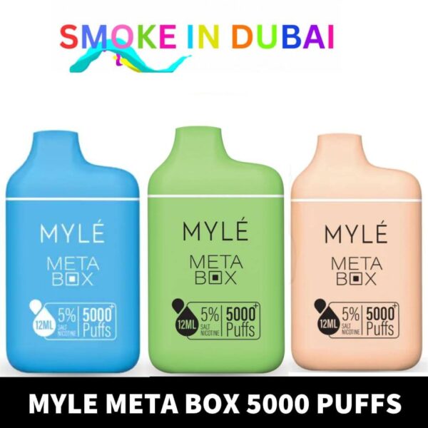 Myle Meta Box 2% & 5% nicotine 5000 Puffs rechargeable Disposable Vape in Dubai
