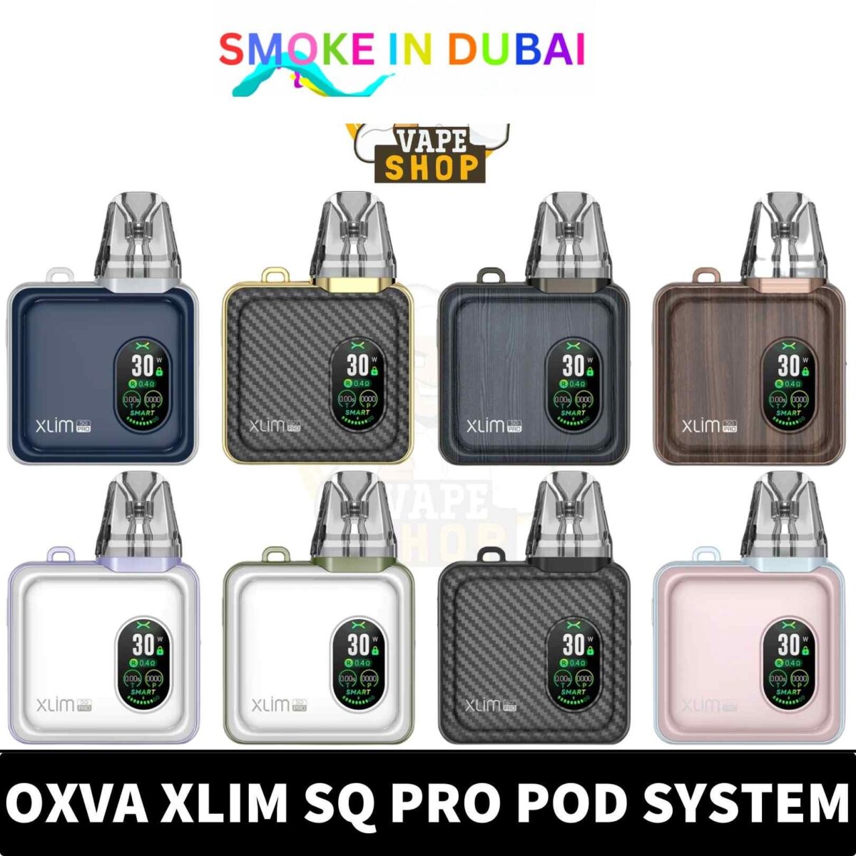 smokeindubai OXVA Xlim SQ Pro Starter Kit in UAE OXVA Xlim SQ Pro Kit Available Colors Blue White Gunmetal Gold Bronze Pod Kit Shop Near Me