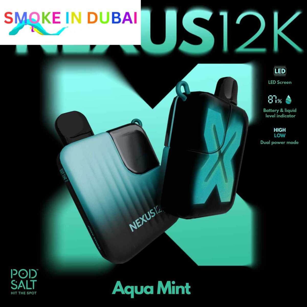 smokeindubai POD SALT Nexus 12000 Puffs Price in Dubai AQUA MINT 2