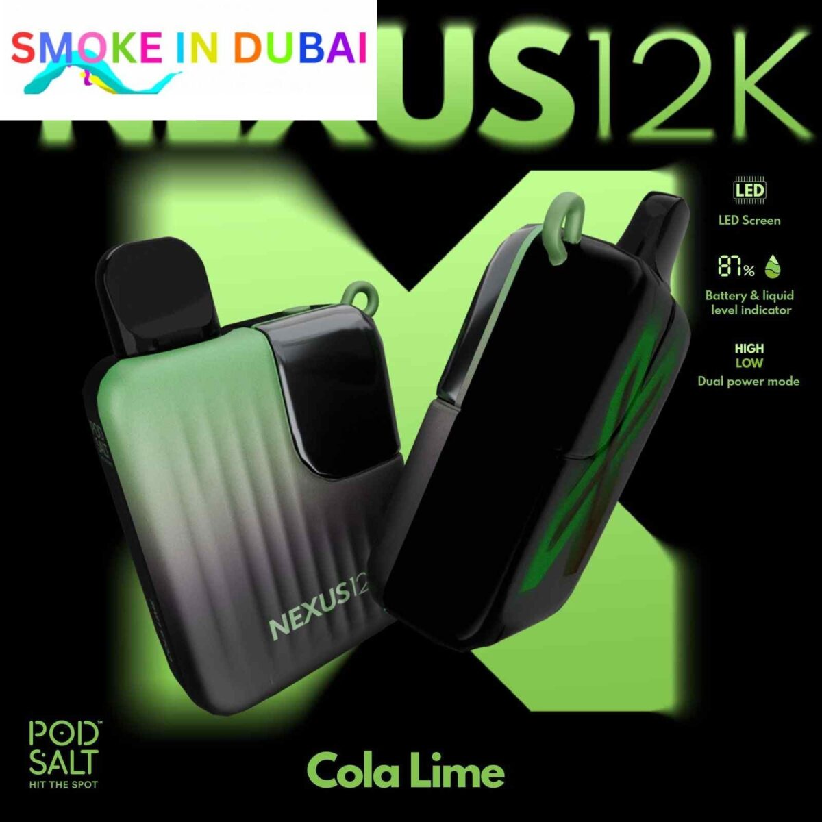 smokeindubai POD SALT Nexus 12000 Puffs Price in Dubai COLA LIME 2