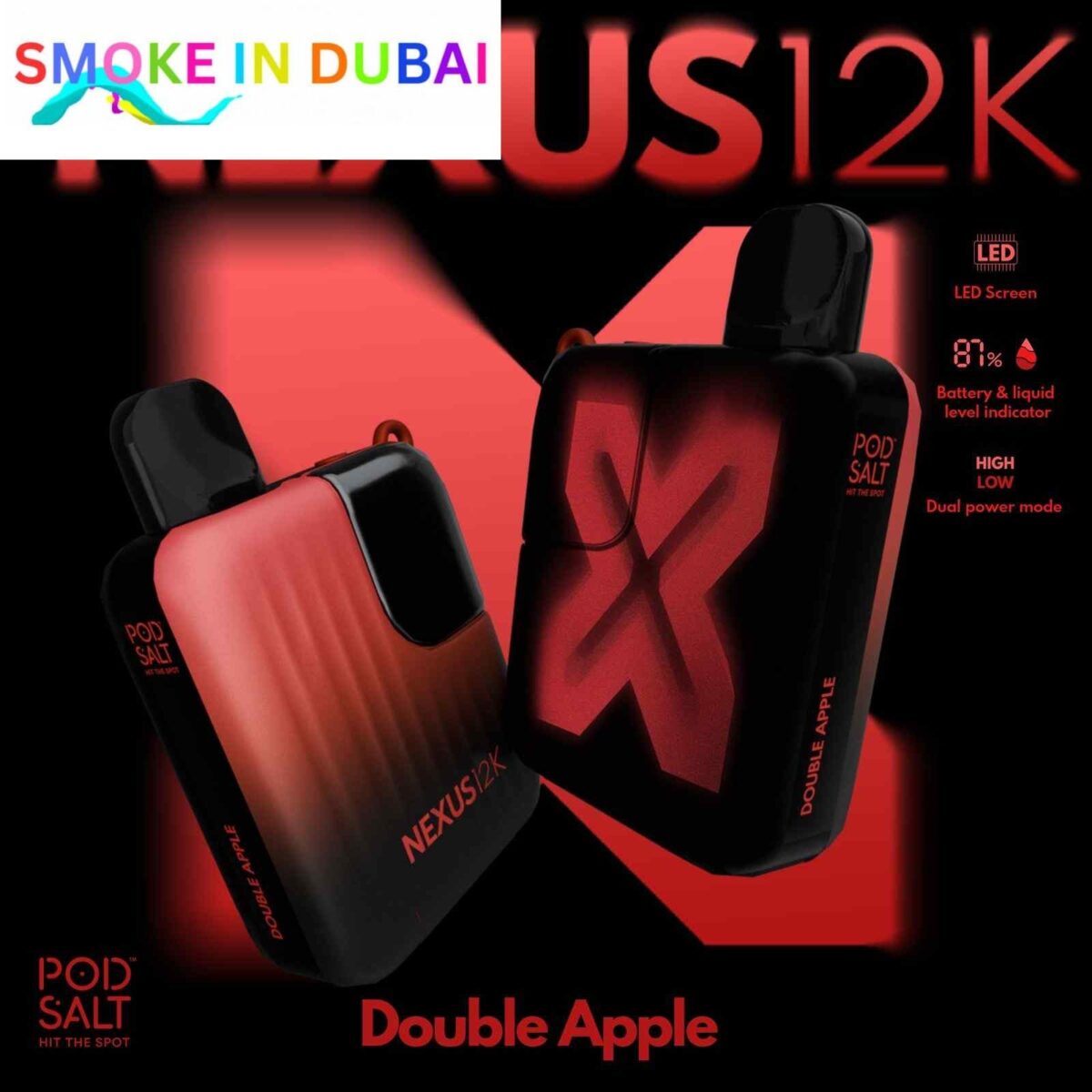 smokeindubai POD SALT Nexus 12000 Puffs Price in Dubai DOUBLE APPLE 2