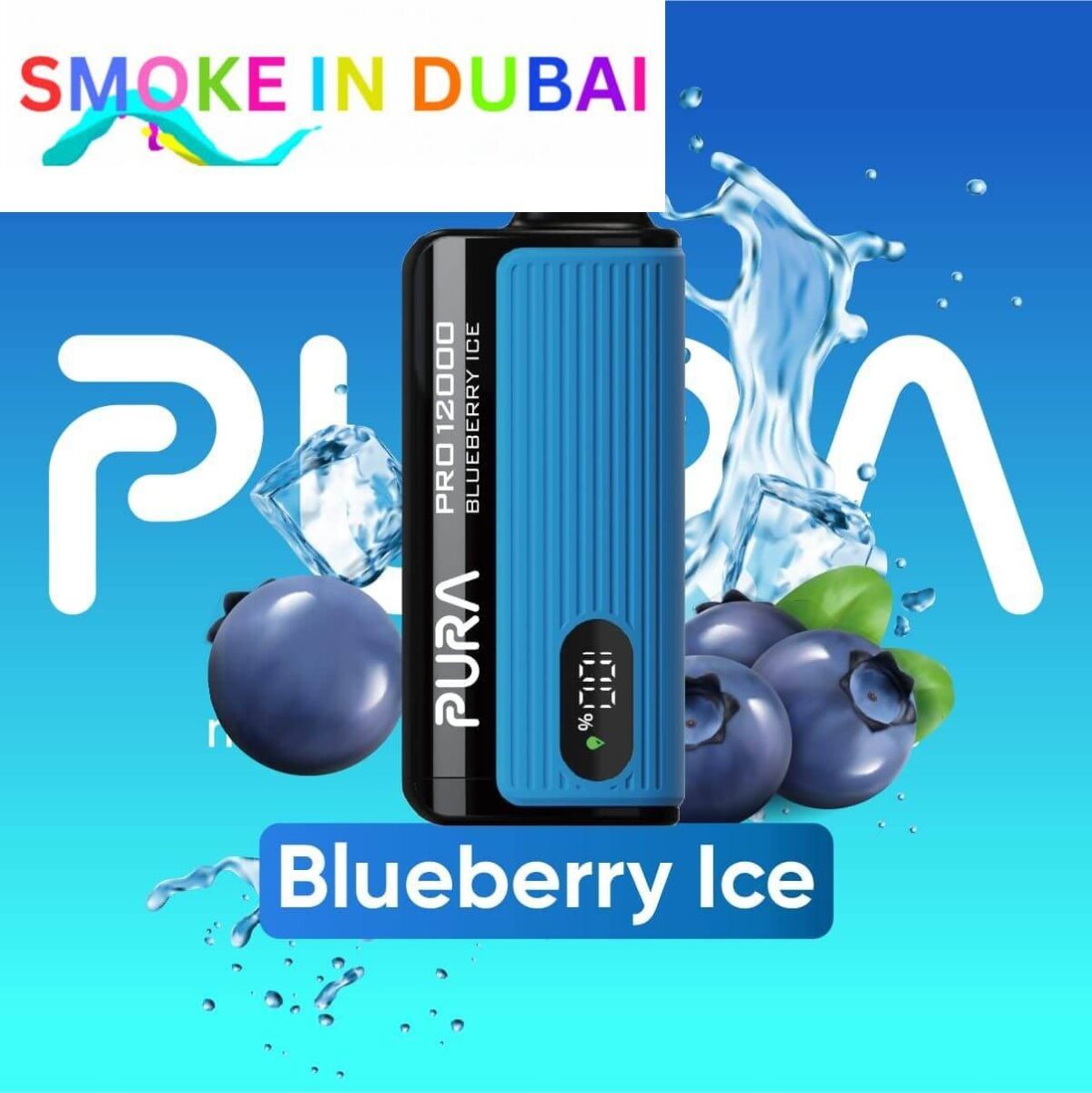 smokeindubai PURA PRO 12000 Puffs Price in Dubai Blueberry Ice 2
