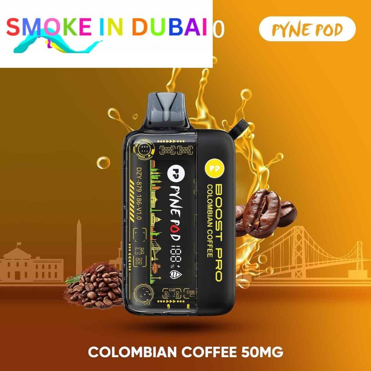 smokeindubai PYNE POD BOOST PRO 20000 Puffs Price in Dubai COLOMBIAN COFFEE 1