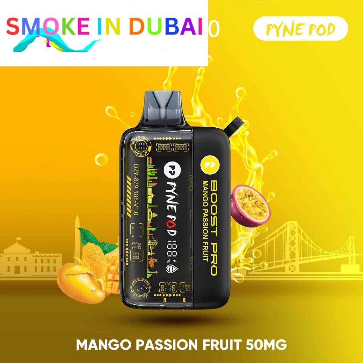 smokeindubai PYNE POD BOOST PRO 20000 Puffs Price in Dubai MANGO PASSION FRUIT 1