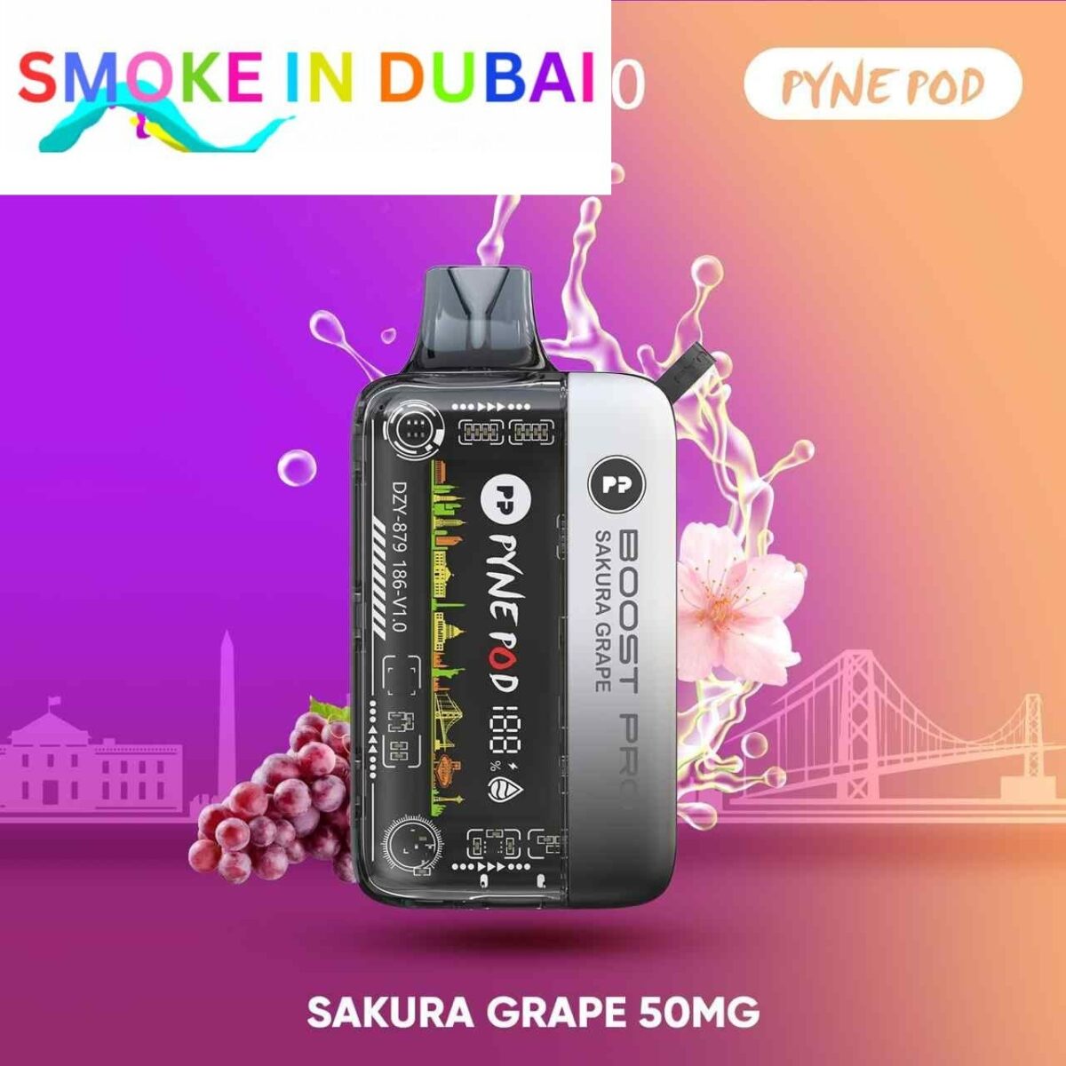 smokeindubai PYNE POD BOOST PRO 20000 Puffs Price in Dubai SAKURA GRAPE 1