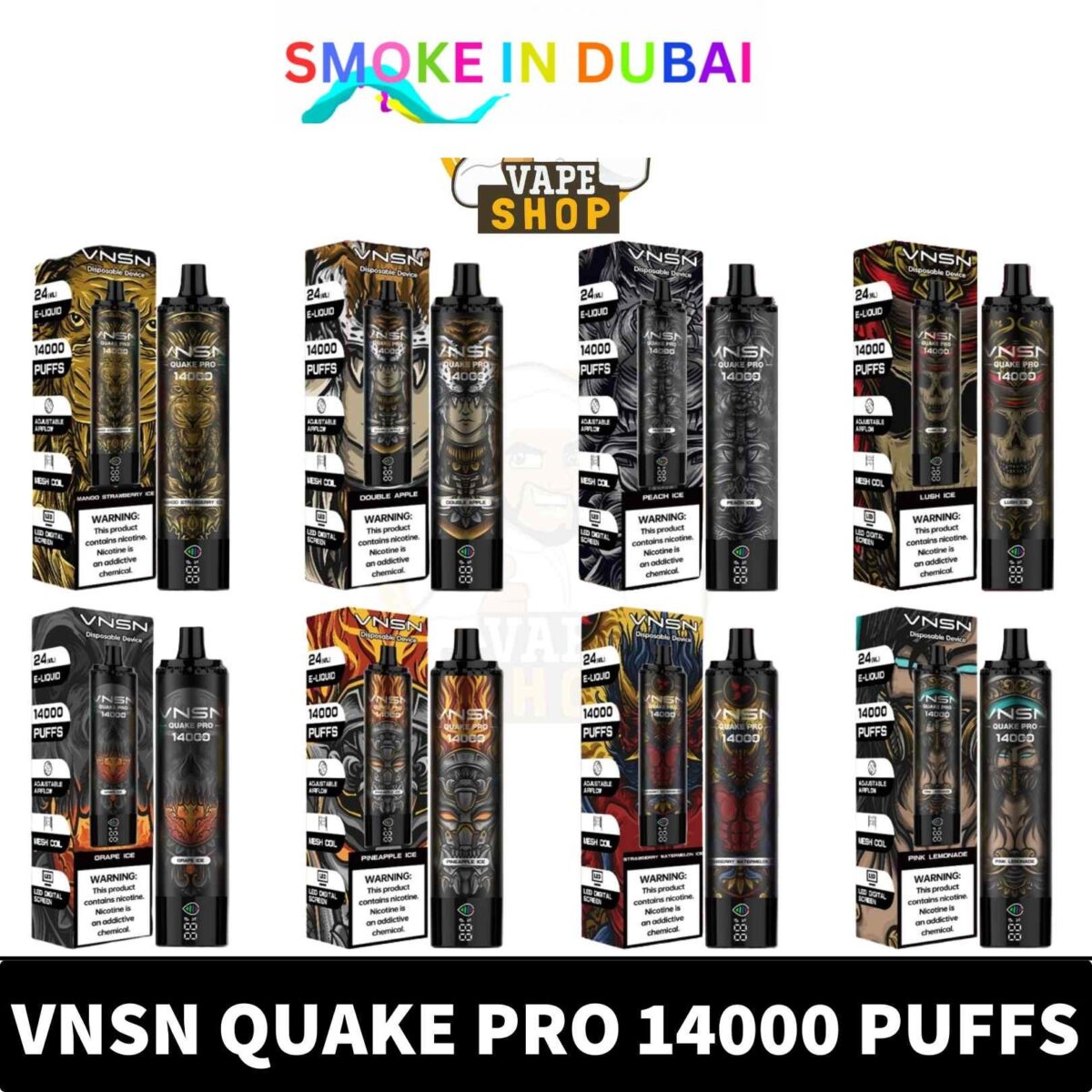 smokeindubai Quake Pro 14000 Puffs Rechargeable vape in UAE Quake Pro Disposable Vape 50mg with Mesh Coils14ml Capacity 650mah Vape Near Me