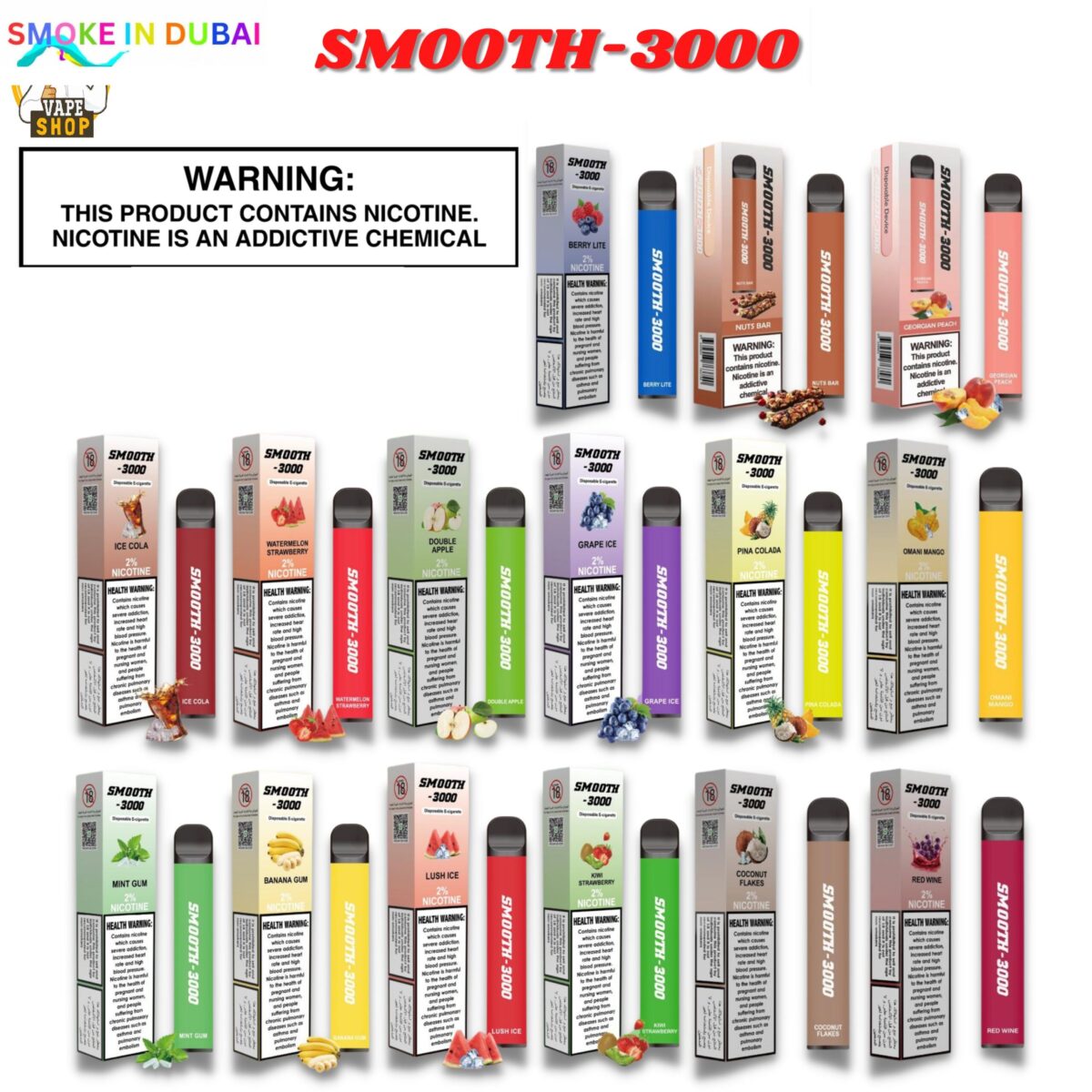 Smooth-3000 Puffs Disposable Vape Buy in UAE Dubai Vape Shop AE