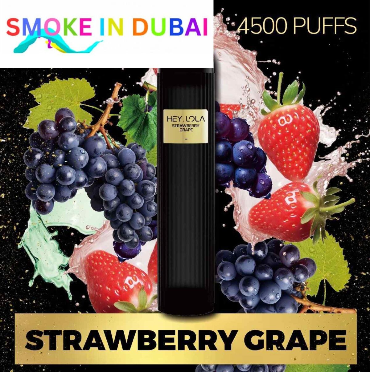 smokeindubai STRAWBERRY GRAPE Buy HEY LOLA 4500 Puffs Disposable 10ml 20mg Rechargeable Vape in Abu Dhabi UAE HEY LOLA Disposable Buy in Dubai 1.2 ohm Near Me