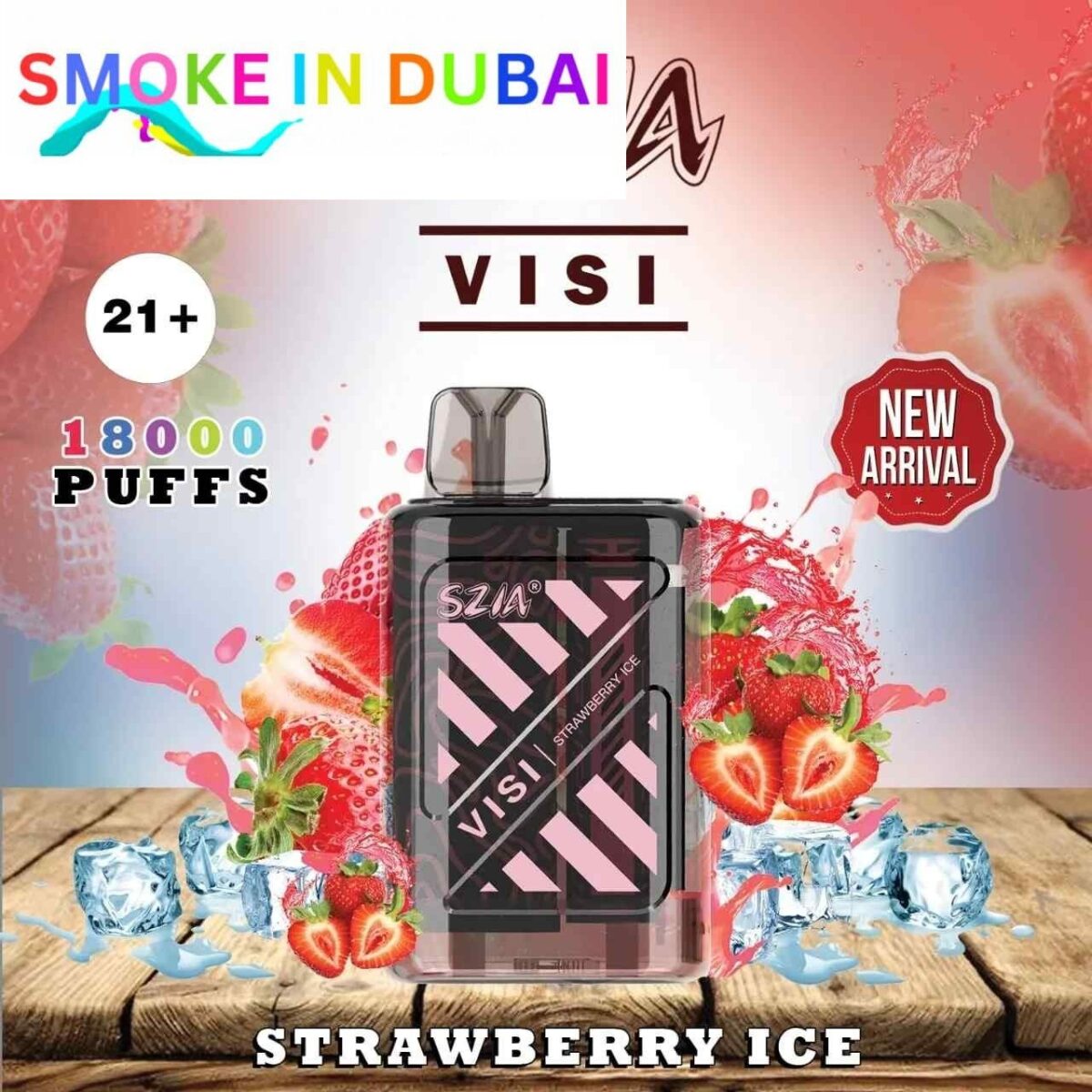 smokeindubai SZIA Visi 18000 Puffs Price in Dubai STRAWBERRY ICE 3