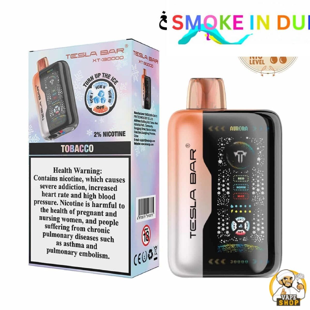 smokeindubai TESLA BAR XT 30000 TOBACCO 2
