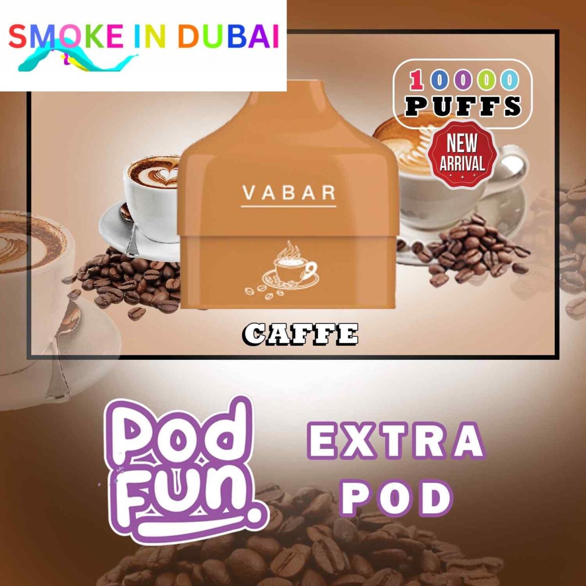 smokeindubai VABAR Pod Fun Extra Pod 10000 Puffs Disposable Vape in Dubai. VABAR Pod Fun 1000 Puffs shop near me