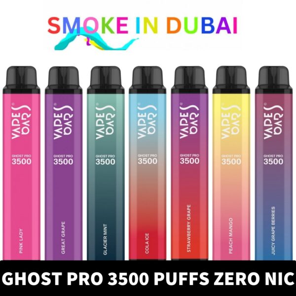 VAPES BARS Ghost Pro 3500 Puffs (0%) Zero Nicotine Disposable Vape in Dubai
