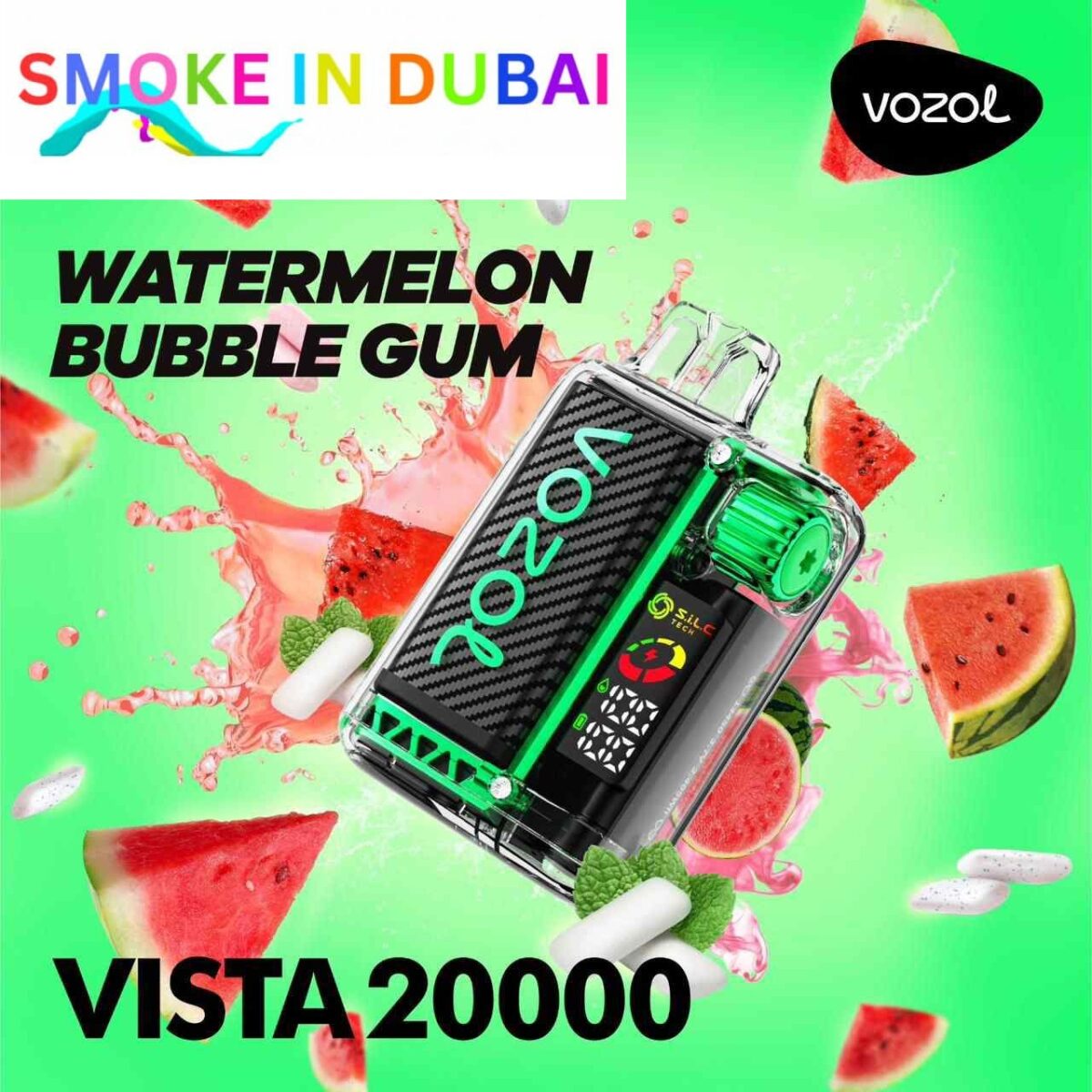 smokeindubai WATERMELON BUBBLE GUM vozol vista 20000 price in dubai