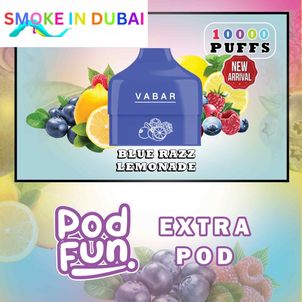 smokeindubai best Buy VABAR Pod Fun Extra Pod 10000 Puffs Disposable Vape in Dubai. VABAR Pod Fun 1000 Puffs Disposable Pod Device shop near me