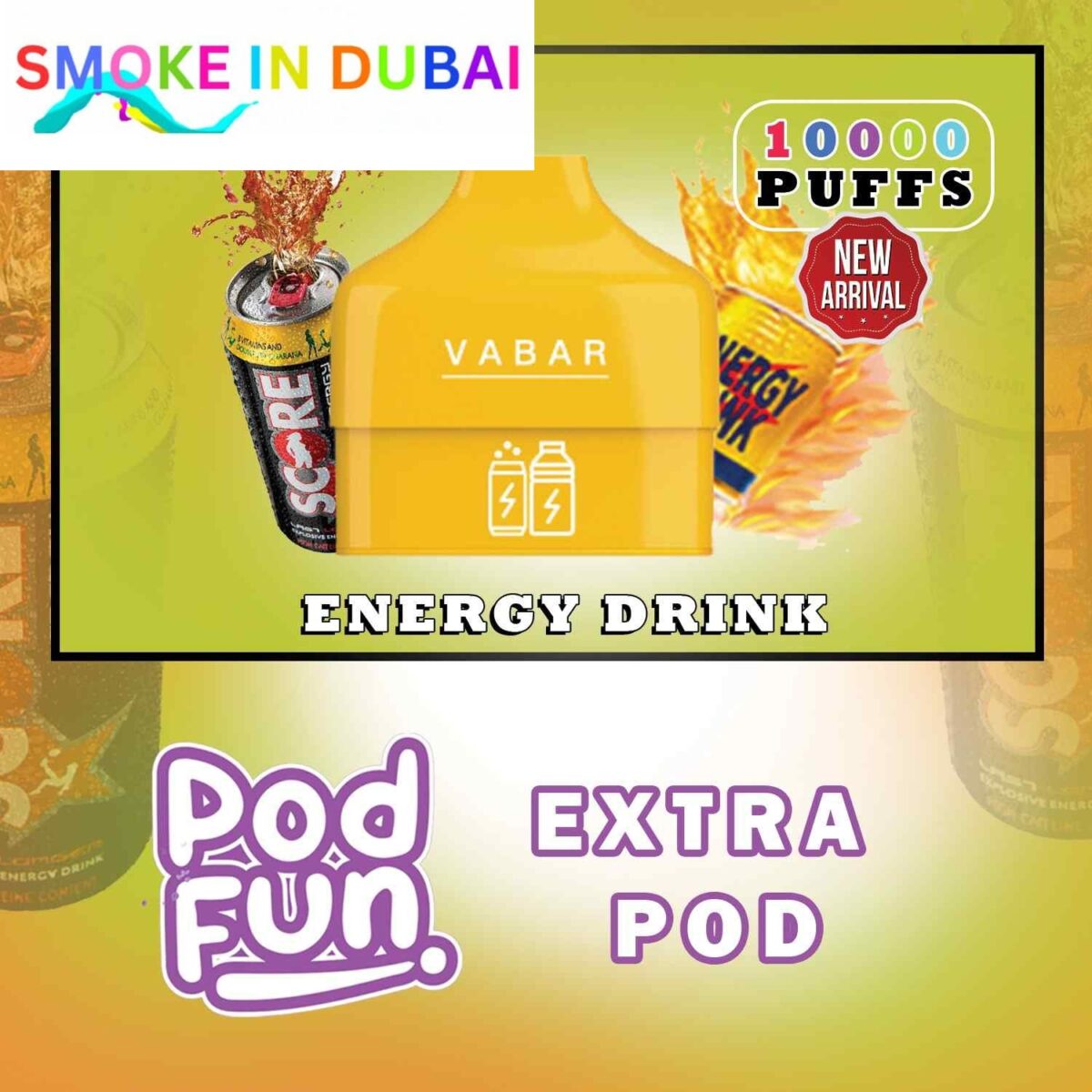 smokeindubai buy VABAR Pod Fun Extra Pod 10000 Puffs Disposable Vape in Dubai. VABAR Pod Fun 1000 Puffs shop near me